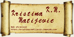 Kristina Matijević vizit kartica